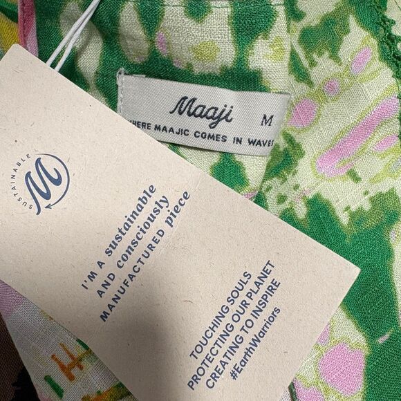 Maaji Kimono Dress Retro Palms Tropical Print Size M - Picture 7 of 8